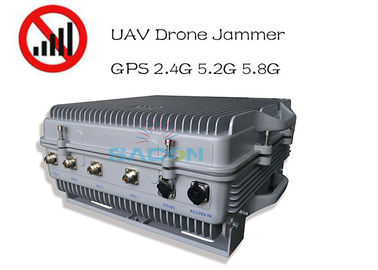 Không thấm nước IP64 Công suất cao 385w Máy đánh nhiễu tín hiệu máy bay không người lái 1,5km GPS 2.4G 5.8G
