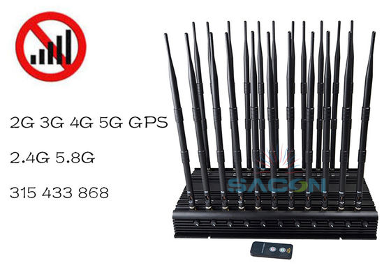 Bộ Chặn Tín Hiệu 42W Có Thể Điều Chỉnh Dải Tần với Phạm Vi 40m cho Tín Hiệu VHF UHF 5G