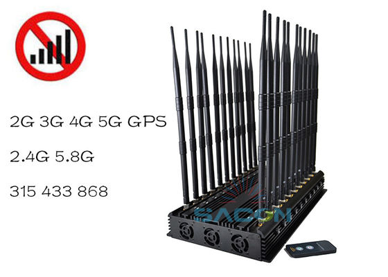 Bộ Chặn Tín Hiệu 42W Có Thể Điều Chỉnh Dải Tần với Phạm Vi 40m cho Tín Hiệu VHF UHF 5G