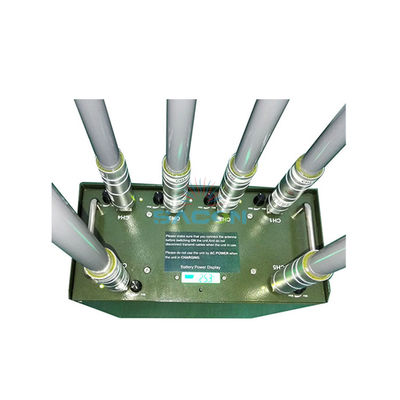 6 Ăng-ten 75W Phạm vi 100m Máy gây nhiễu tín hiệu điện thoại đeo vai có pin tích hợp