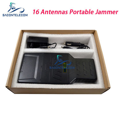 Dây nhiễu tín hiệu điện 16 kênh 12W di động và chặn GPS cho WiFi 2.4G 5.8G tần số