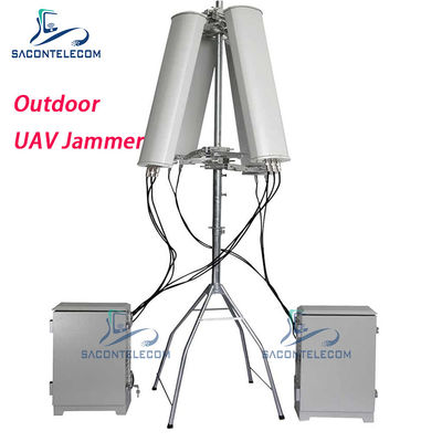 Không thấm nước 190w 2km 2.4G GPS 5.8G UAV Drone Signal Jammer
