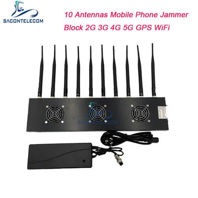 433MHz 40m Range Signal Jammer với 10 kênh và công suất đầu ra 18W để chặn GPS WiFi