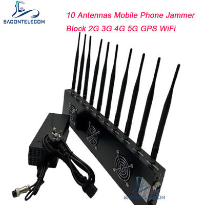 433MHz 40m Range Signal Jammer với 10 kênh và công suất đầu ra 18W để chặn GPS WiFi