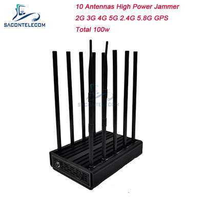 10 ăng-ten 100w 80m GPS Desktop Jammer WiFi 2G 3G 4G 5G