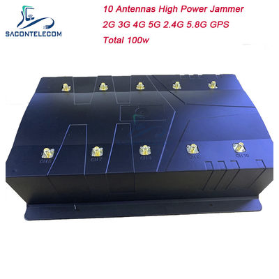 10 ăng-ten 100w 80m GPS Desktop Jammer WiFi 2G 3G 4G 5G