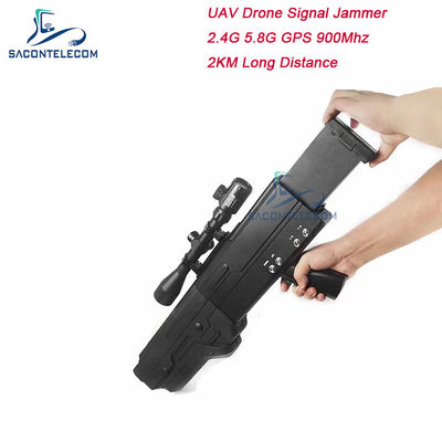 5000mAh 2km 900MHz Drone Signal Jammer Wifi 5.8g 2.4G 4 băng tần