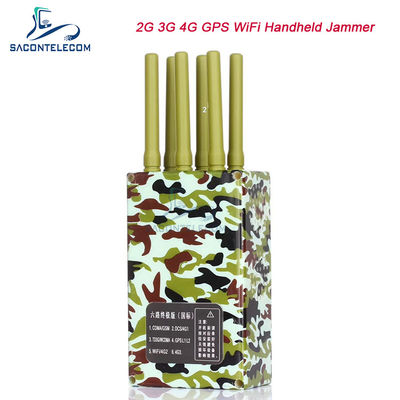 6 ăng-ten 20m Range Portable Mobile Phone Jammer với pin 4000mAh cho GPS Lojack Wi-Fi Khóa tín hiệu