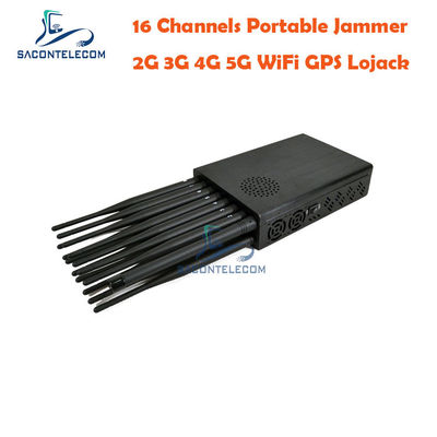 16W Lượng đầu ra 12000mAh Pin 20m Range Signal Jammer Điện thoại di động chặn GPS Jammer
