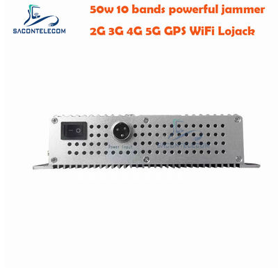 Máy gây nhiễu tín hiệu để bàn công suất cao 50W với 10 ăng-ten và 2 quạt làm mát cho GSM DCS 3G 4G 5G