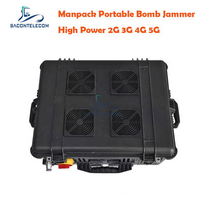 75W Điện năng xuất 120m Phân tích gây nhiễu DC24V Cung cấp điện IED RF Manpack Jammer cho lực lượng an ninh