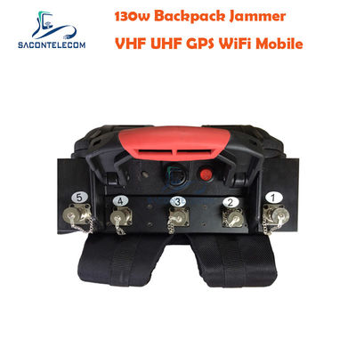 5 kênh VHF UHF Manpack Jammer với khoảng cách 120m và pin tích hợp để chặn tín hiệu di động