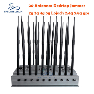 155w Điện thoại di động tín hiệu Jammer UMTS VHF UHF 20 ăng-ten không dây