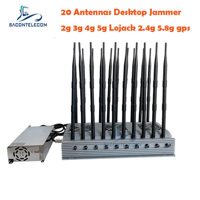 20 băng tần 60m bán kính 155W High Power Mobile Phone Signal Jammer cho GSM CDMA DCS PCS 3G 4G 5G