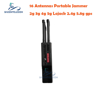 4G LTE 5G Lojack Portable Signal Jammer PHS PCS 16 ăng-ten 16w