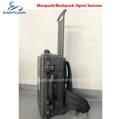 120W Công suất cao 6 kênh Máy gây nhiễu Manpack có Vỏ Pelican cho 2G 3G 4G 5G VHF UHF GPS WiFi