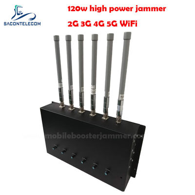 180W 6 kênh Desktop Signal Jammer với bán kính nhiễu 20-150m cho 2G 3G 4G 5G GSM CDMA Blocking