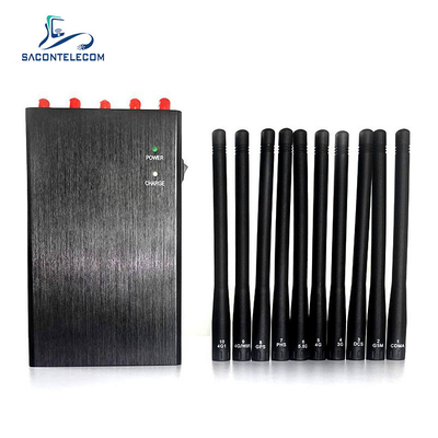 Wifi GPS Lojack 2G 3G 4G 5G Signal Jammer Blocker 10 kênh 10w Power 20m bán kính