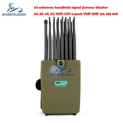 Châu Âu loại 24 kênh Wi-Fi Jammer tín hiệu với thời lượng pin 150 phút và bán kính che chắn 30m