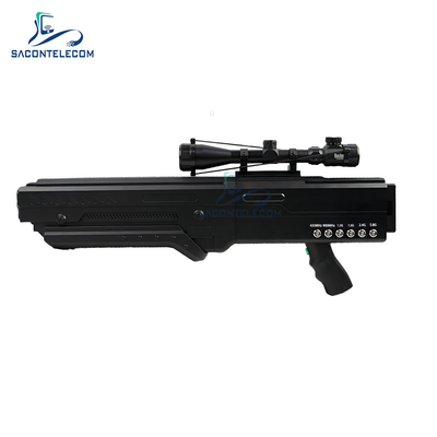 6 băng tần 120w Gun Anti UAV Drone Signal Jammer, 1km Portable Drone Jammer