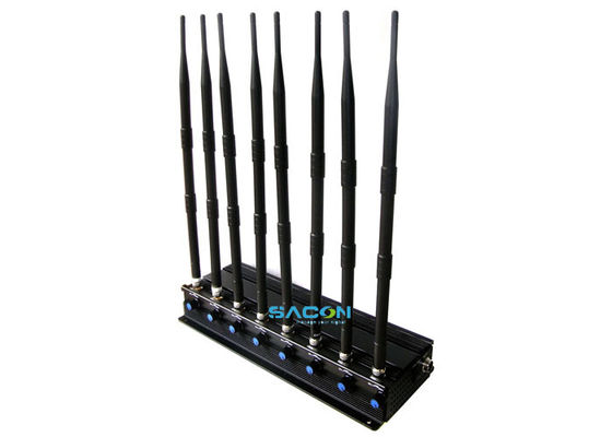 Năng lượng đầu ra 20W 2.4G 5.8G Jammer tín hiệu với 8 ăng-ten toàn hướng và phạm vi gây nhiễu 40m