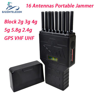 DC 12v 12w 20m 16 ăng ten 5G Signal Jammer Blocker Điện thoại di động Signal Jammer