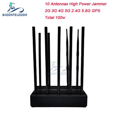 10 ăng-ten 100w 80m GPS Desktop Jammer WiFi 2G 3G 4G 5G
