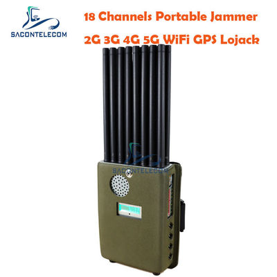 DC12V 16w Điện thoại di động Jammer tín hiệu 4G 5G VHF UHF cầm tay tín hiệu chặn
