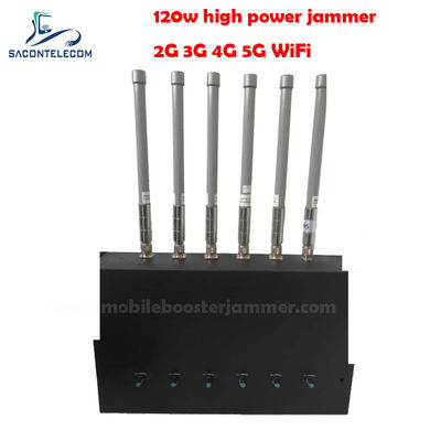 180W 6 kênh Desktop Signal Jammer với bán kính nhiễu 20-150m cho 2G 3G 4G 5G GSM CDMA Blocking