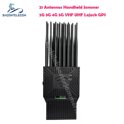 WiFi Lojack Portable Signal Jammer 21 ăng-ten 21w 2G 3G 4G RC UHF VHF