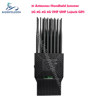 WiFi Lojack Portable Signal Jammer 21 ăng-ten 21w 2G 3G 4G RC UHF VHF