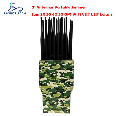 21 kênh 5G Signal Jammer Blocker với pin 16000mAH và phạm vi gây nhiễu 2-30m
